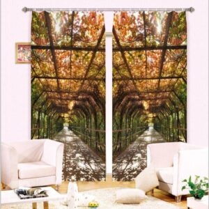 Sunlight Through the Vine Two Piece 3D Curtain
