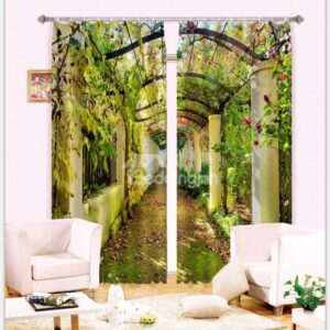 Beautiful Corridor with Sunlight Through the Vine 3D Curtain