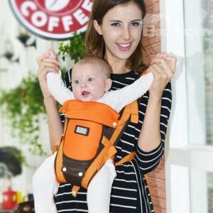 Comfortable Multi-Functional Cotton Baby Carrier in Lovely Orange