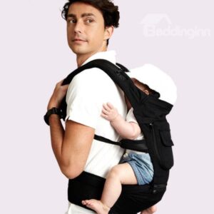 Comfortable Five Carrying Positions Black Cotton Baby Carrier