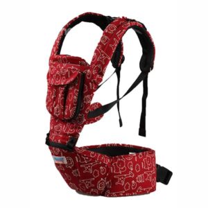 Comfortable Red Cottton Four-Position Detachable Baby Carrier