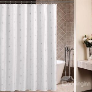 Elegant Concise Silver Star Waterproof Shower Curtain