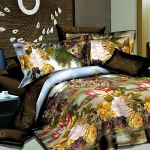 Fairy Flower Oil Painting 4-Piece Polyester Duvet Cover Sets