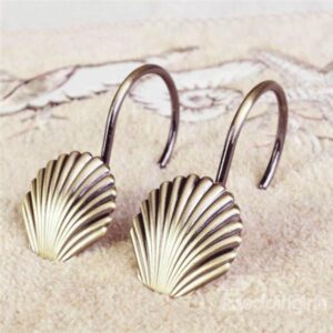 Creative Seashell Image 12-Piece Shower Curtain Hooks