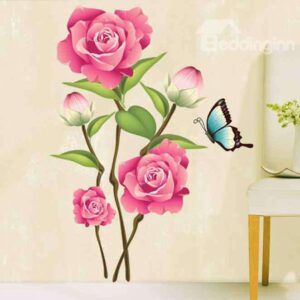 Gorgeous Peony and Butterfly Wall Sticker