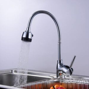 Pull Down 2-Setting Spray 360Â° Swivel Spout Brass Kitchen Sink Faucet