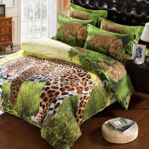 3D Leopard in Wild Print 5-Piece Comforter Sets