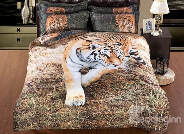 Stylish Vivid 3D Tiger 5-Piece Comforter Sets