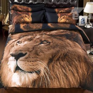 Cool Vigorous 3D Lion 5-Piece Comforter Sets