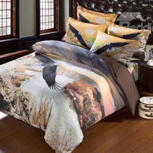 Gorgeous Unique Soaring Eagle 3D Design 5-Piece Comforter Sets