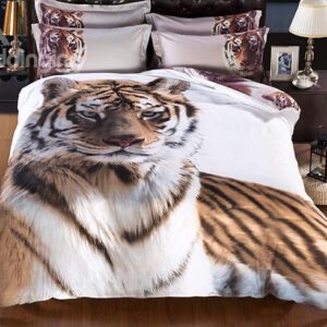 Majestic-looking Stylish Tiger Print 5-Piece Comforter Sets