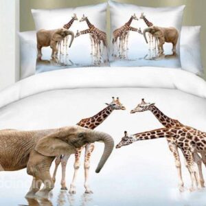 Elephant and Giraffe Two Pieces Pillow Cases