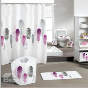 Unique Elegant Feather Extra Long Shower Curtain