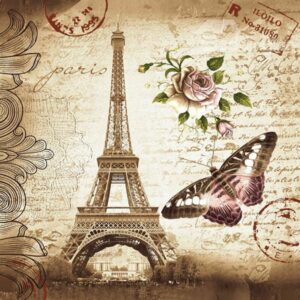 Graceful Classic Eiffel Tower Bathroom Shower Curtain