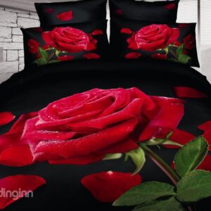 Top Selling Romantic Rose Print 100% Cotton 3D Duvet Cover