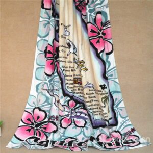 Gorgeous Flower Print 100% Cotton Bath Towels