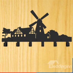 Creative Country Style Windmill House Image Steel Coat Hook