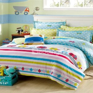 Lovely Car Printed 4-Piece Cotton Bedding Sets