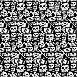 Creative Black and White Skull Design Shower Curtain