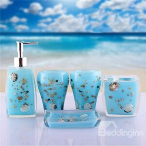 Fancy Creative Sea World Pattern 5-Piece Bathroom Accessories