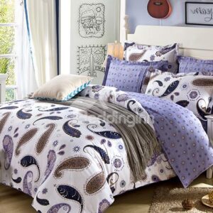 Excellent Designed Unique Purple Floral Pattern 4-Piece Bedding Sets