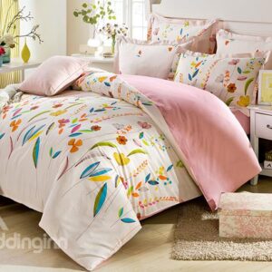 Very Soft Country Life Plants Print 4-Piece Bedding Sets