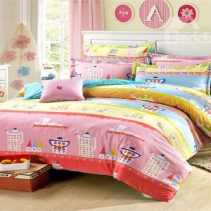 Fresh Cartoon Image 4-Piece Cotton Bedding Sets