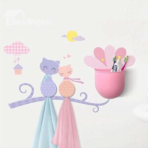 Creative Very Beautiful Cat Image Bathroom Hooks