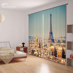 Magnificent Tower Print 3D Blackout Curtain