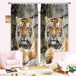 Realistic Symmetrical Tiger 3D Blackout Curtain