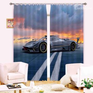 Cool Racing Car 3D Energy Saving Curtain