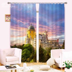 Versatile 3D Tower Print Energy Saving Curtain