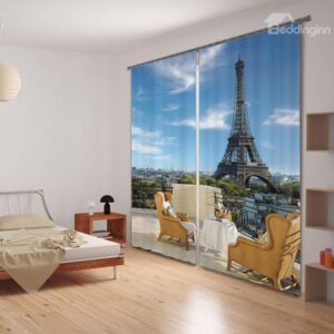 3D Tower Scene Versatile Energy Saving Curtain