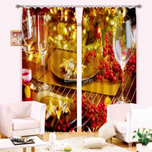 Romantic 3D Digital Printing Light Blocking Curtain