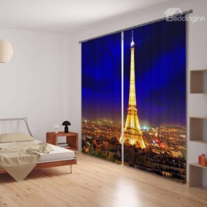 Night City Tower 3D Blackout Energy Saving Curtain