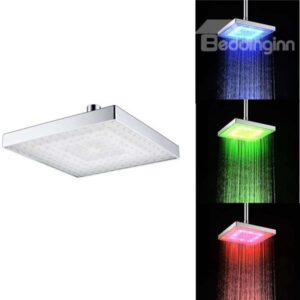Contemporary Temperature Sensitive 12 LED Lights Shower Head