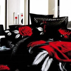 Deluxe Gorgeous Blooming Rose in Darkness Pillowcases