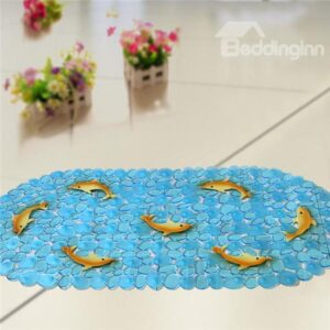 Unique Pretty Yellow Dolphin Print Bath Mats
