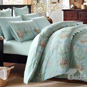 Elegant Jacquard European Style Blue 4-Piece Duvet Cover Sets