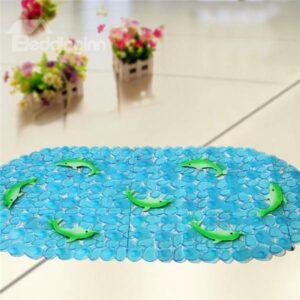 Unique Pretty Green Dolphin Print Bath Mats