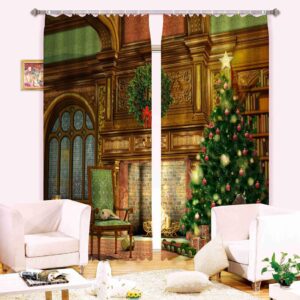 Christmas Tree Polyester 3D Blackout Curtain