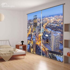 City View Print Polyester 3D Blackout Curtain