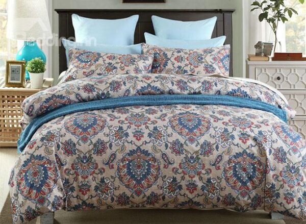 Noble Jacquard Vintage Style Cotton 4-Piece Duvet Cover Sets