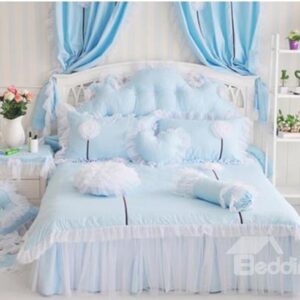 Dreamy Blue 4-Piece Organic Cotton Kids Duvet Cover Sets