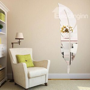 Original Fantastic Wall Decoration 3D Acrylic Mirror Feather Wall Sticker