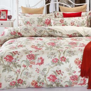 Cozy Magnificent Begonia Print 4-Piece Duvet Cover Sets