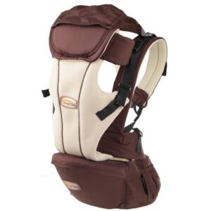 Safe Comfortable Multi Functional Brown Cotton Baby Carrier