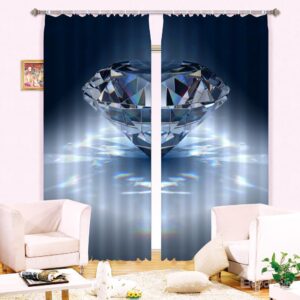 Beautiful Diamond Print 3D Blackout Curtain