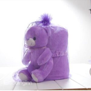 High Quality Romantic Lavender Bear Design Summer Air Condition Rolled Blanket