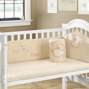 Adorable Little Sheep Pattern 4-piece Crib Bedding Set